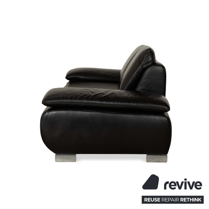 Koinor Volare Leder Zweisitzer Schwarz Sofa Couch manuelle Funktion
