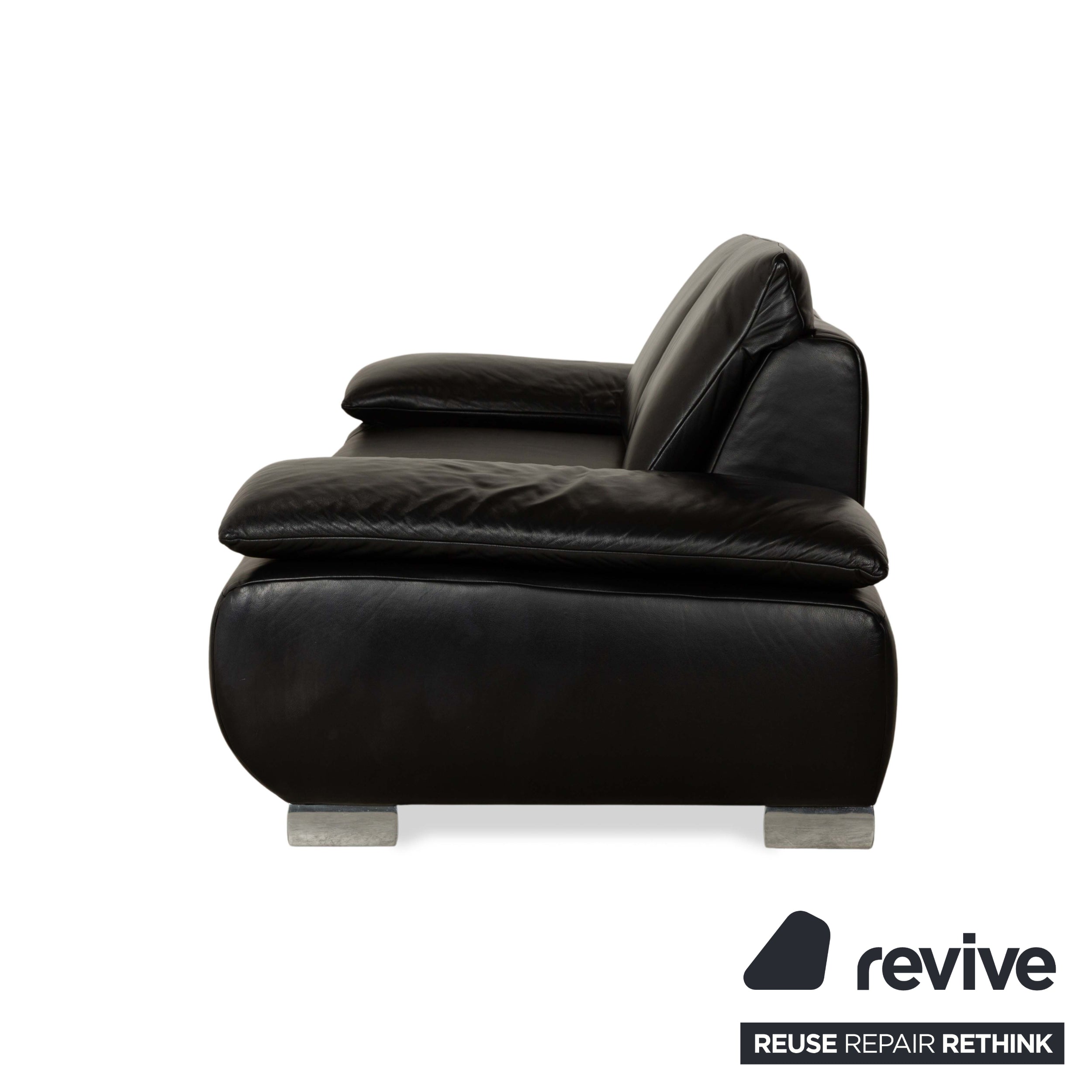 Koinor Volare Leder Zweisitzer Schwarz Sofa Couch manuelle Funktion