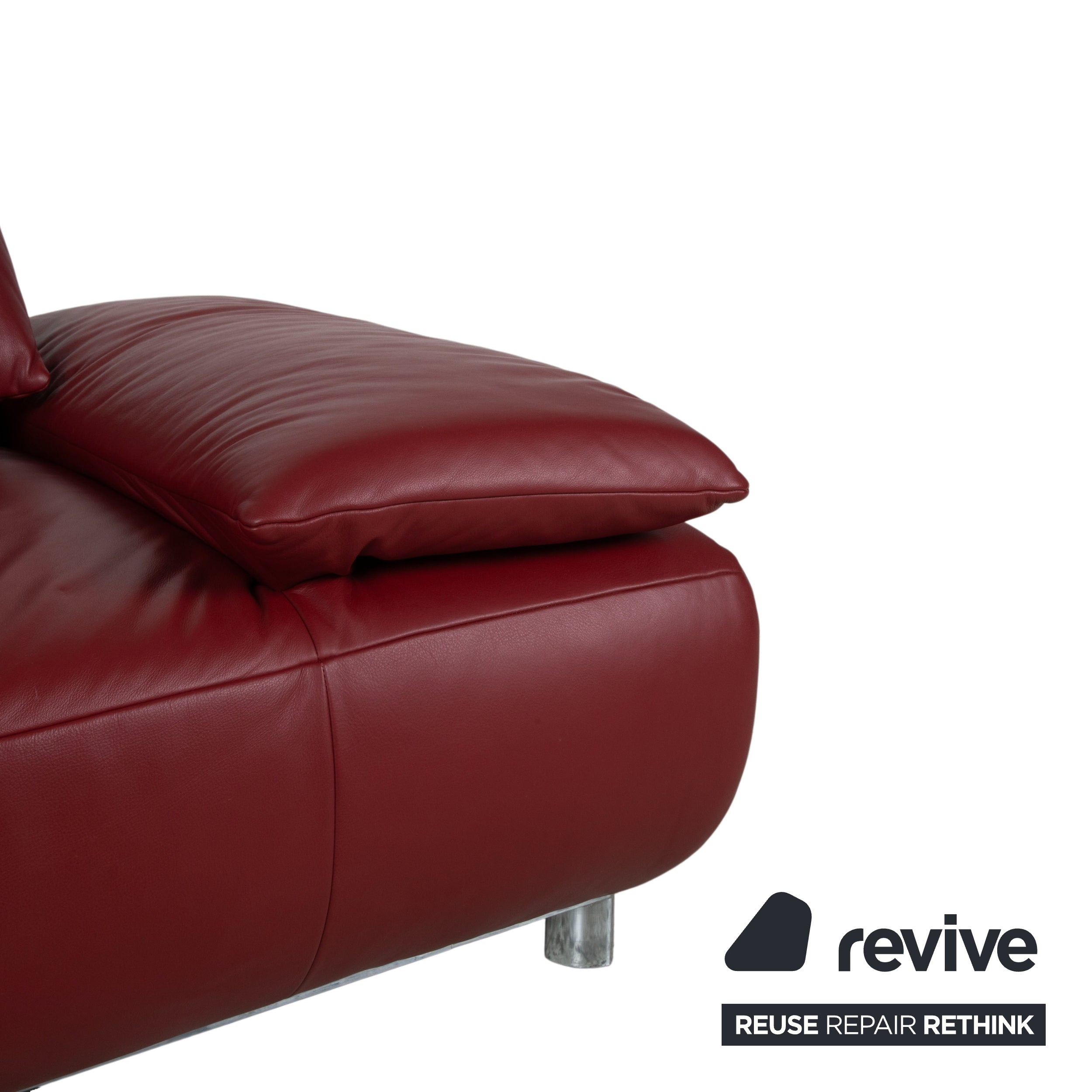 Koinor Volare Leather Two-Seater Red Manual Function Sofa Couch