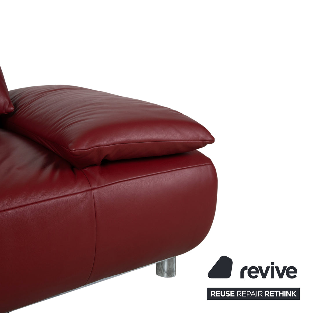 Koinor Volare Leder Zweisitzer Rot manuelle Funktion Sofa Couch