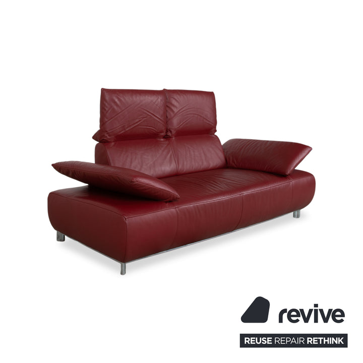 Koinor Volare Leder Zweisitzer Rot manuelle Funktion Sofa Couch