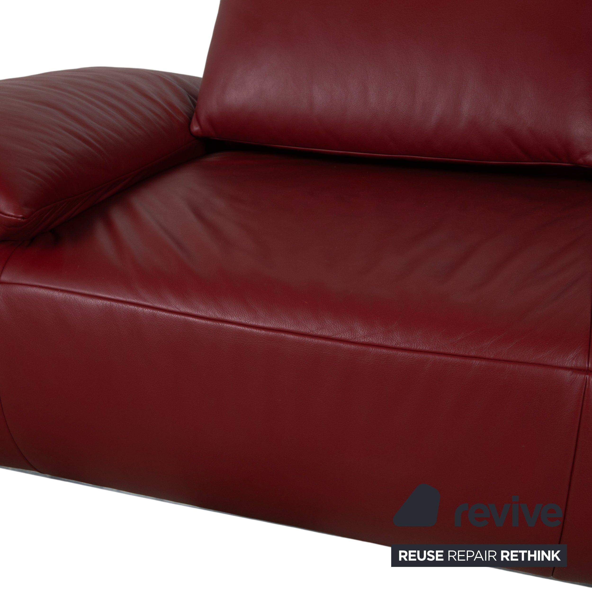 Koinor Volare Leather Two-Seater Red Manual Function Sofa Couch