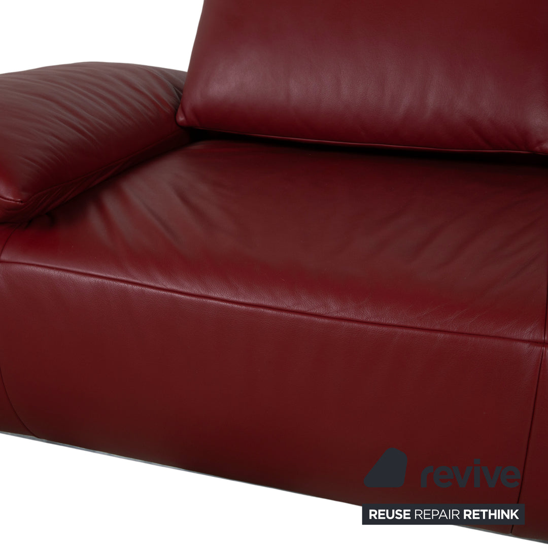 Koinor Volare Leder Zweisitzer Rot manuelle Funktion Sofa Couch