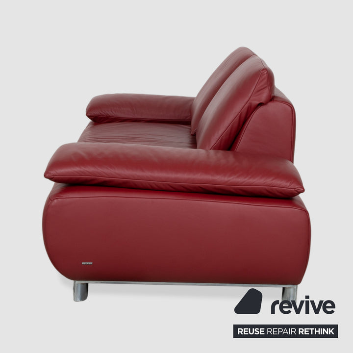 Koinor Volare Leder Zweisitzer Rot manuelle Funktion Sofa Couch