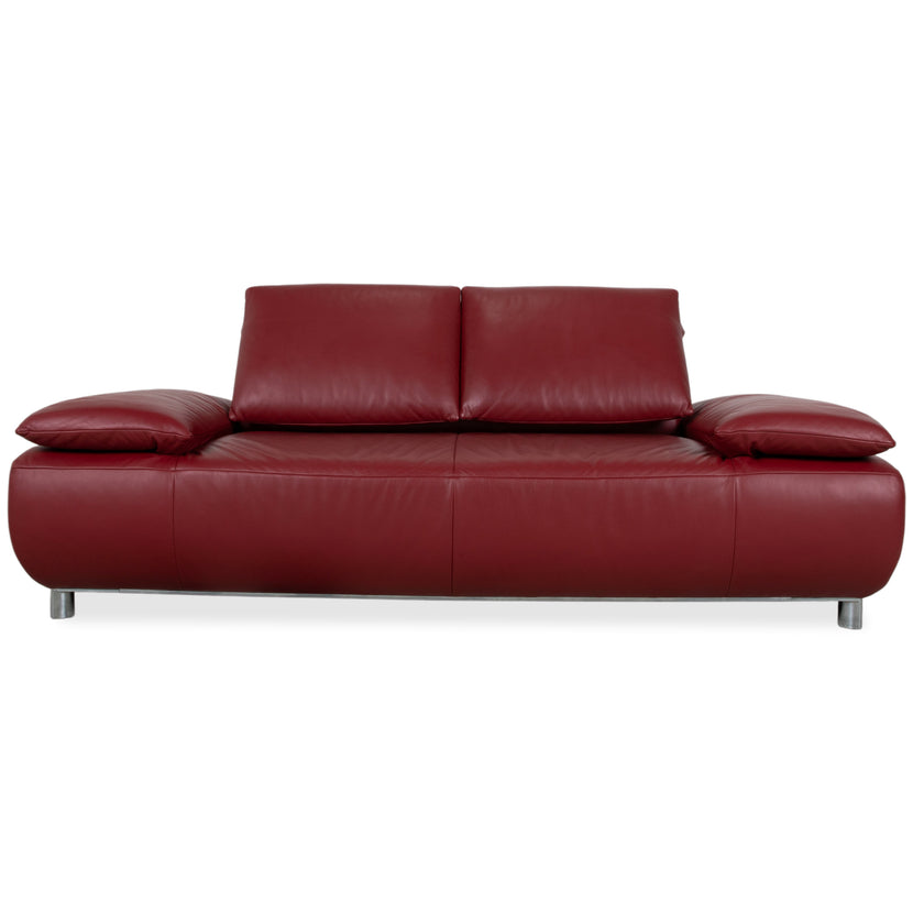 Koinor Volare Leather Two-Seater Red Manual Function Sofa Couch