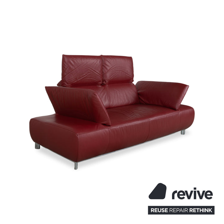 Koinor Volare Leder Zweisitzer Rot manuelle Funktion Sofa Couch