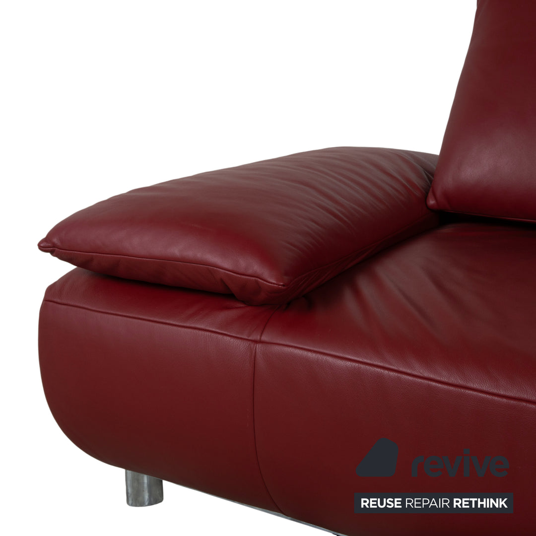 Koinor Volare Leder Zweisitzer Rot manuelle Funktion Sofa Couch