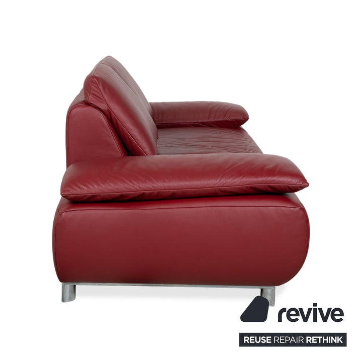 Koinor Volare Leder Zweisitzer Rot manuelle Funktion Sofa Couch