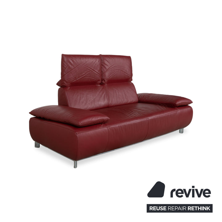 Koinor Volare Leder Zweisitzer Rot manuelle Funktion Sofa Couch