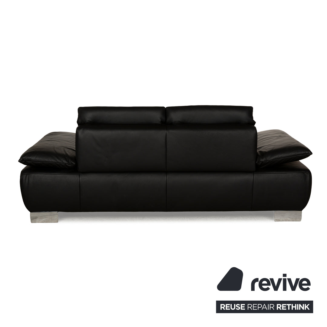 Koinor Volare Leder Zweisitzer Schwarz manuelle Funktion Sofa Couch