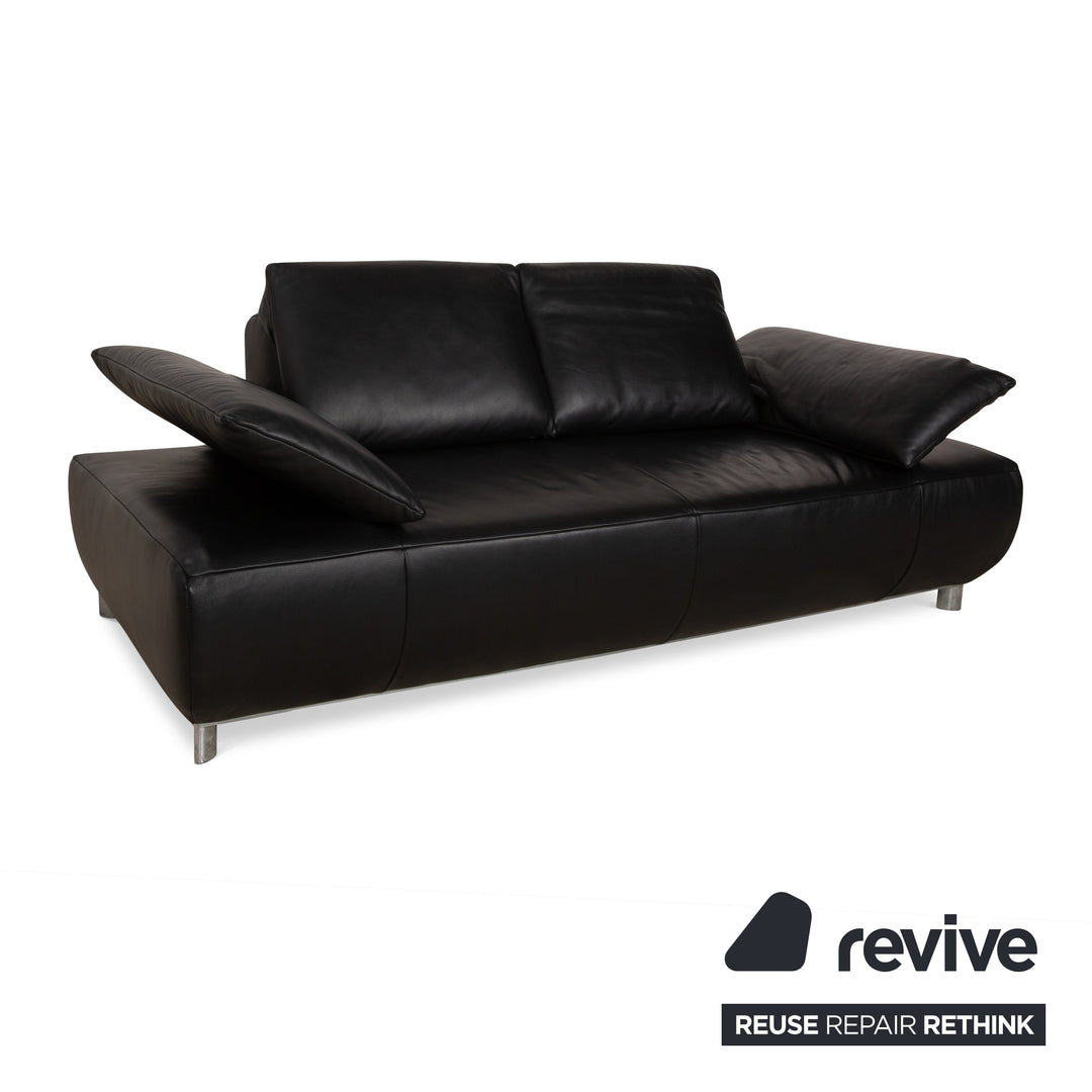 Koinor Volare Leder Zweisitzer Schwarz manuelle Funktion Sofa Couch