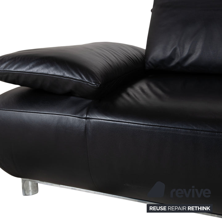 Koinor Volare Leder Zweisitzer Schwarz manuelle Funktion Sofa Couch