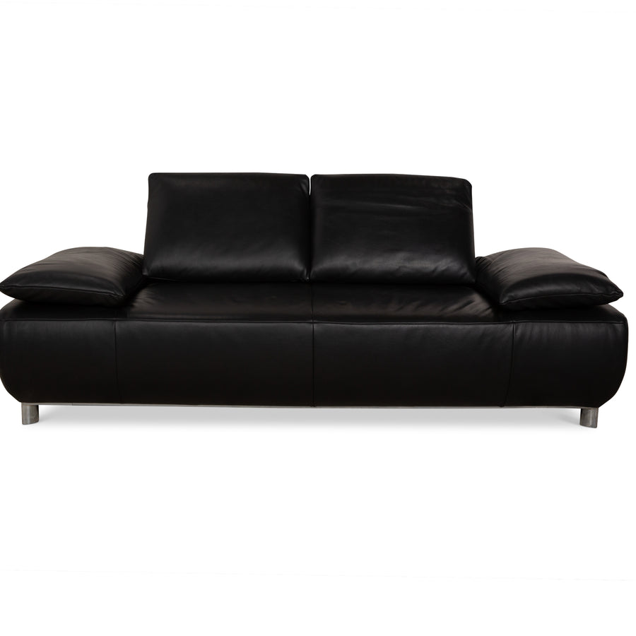 Koinor Volare Leder Zweisitzer Schwarz manuelle Funktion Sofa Couch