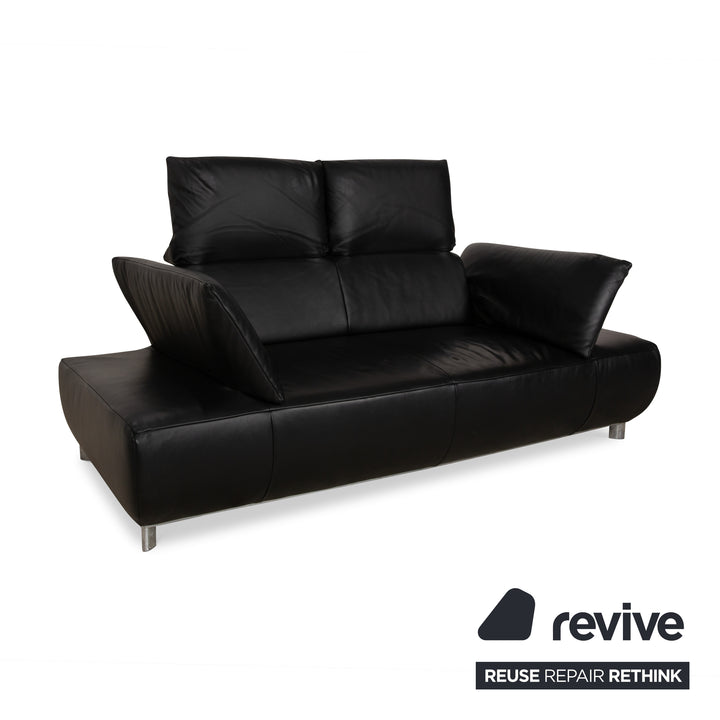 Koinor Volare Leder Zweisitzer Schwarz manuelle Funktion Sofa Couch