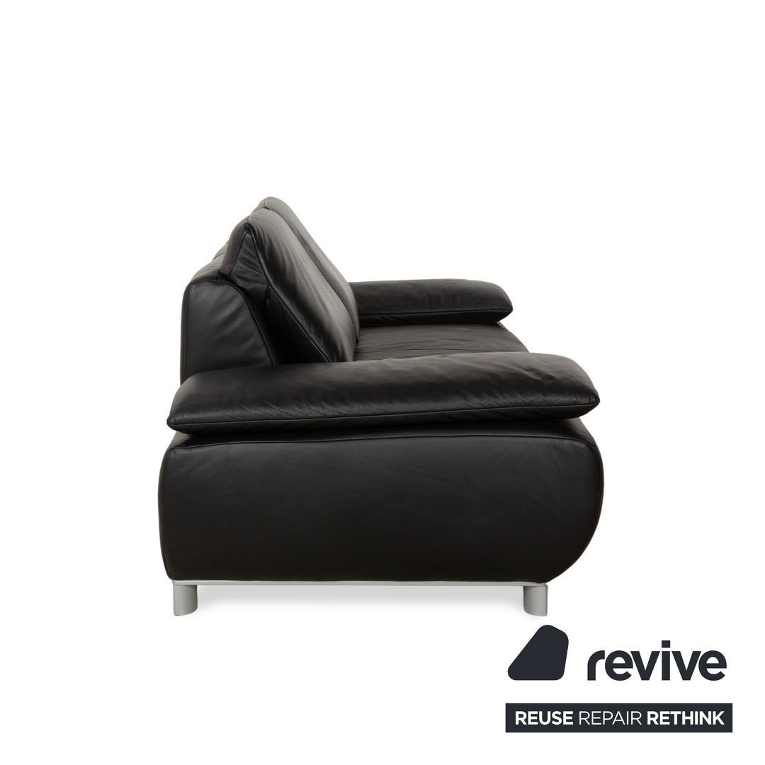 Koinor Volare Leder Zweisitzer Schwarz manuelle Funktion Sofa Couch