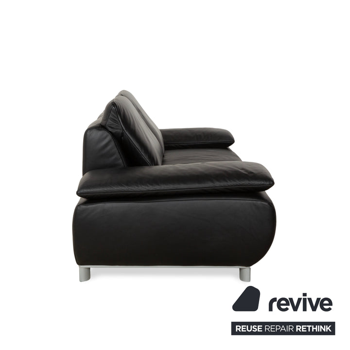 Koinor Volare Leder Zweisitzer Schwarz manuelle Funktion Sofa Couch