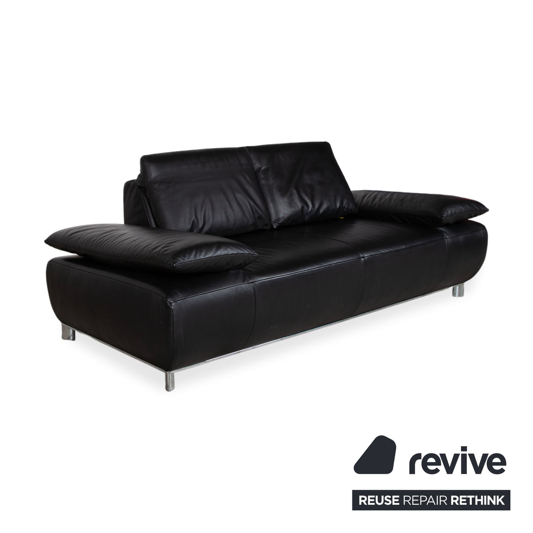Koinor Volare Leder Zweisitzer Schwarz manuelle Funktion Sofa Couch