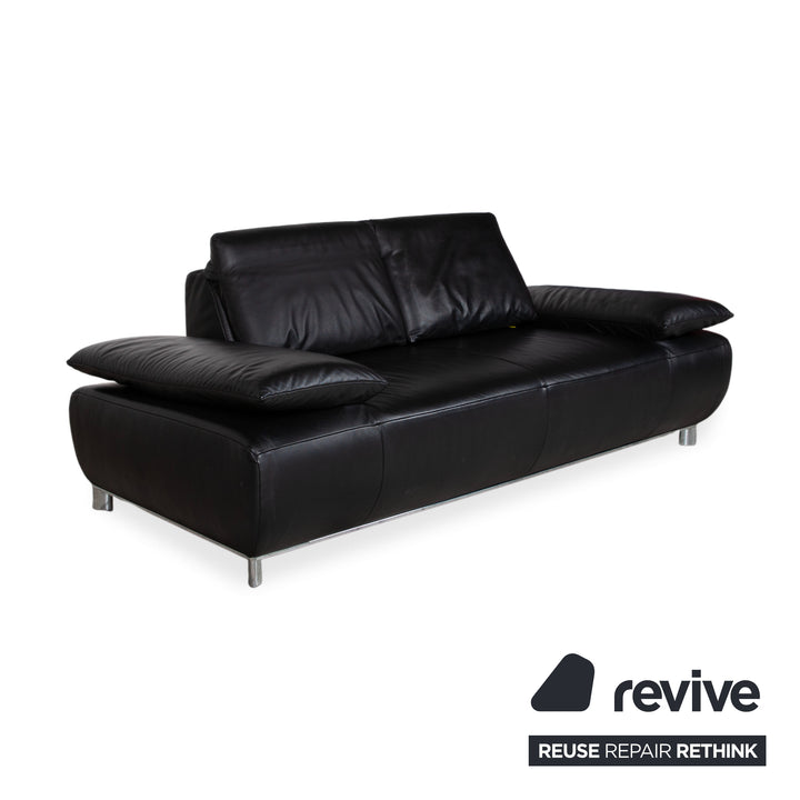 Koinor Volare Leder Zweisitzer Schwarz manuelle Funktion Sofa Couch