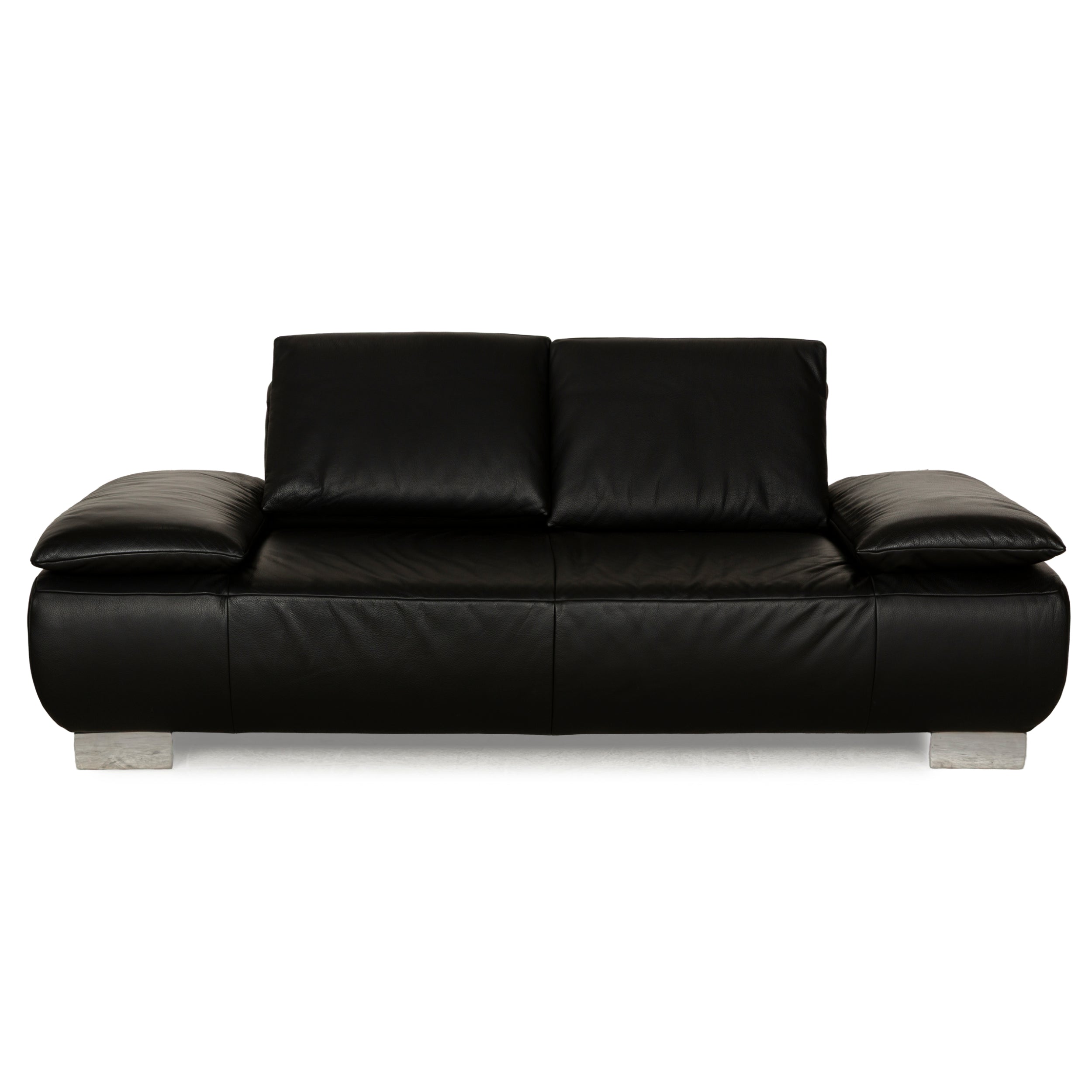 Koinor Volare Leather Two Seater Black Manual Function Sofa Couch