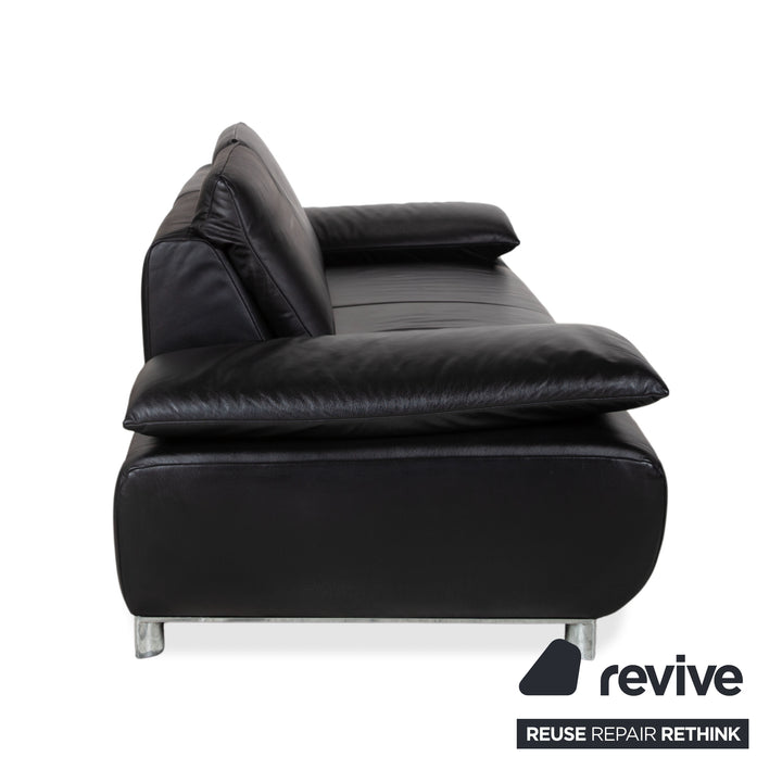 Koinor Volare Leder Zweisitzer Schwarz manuelle Funktion Sofa Couch