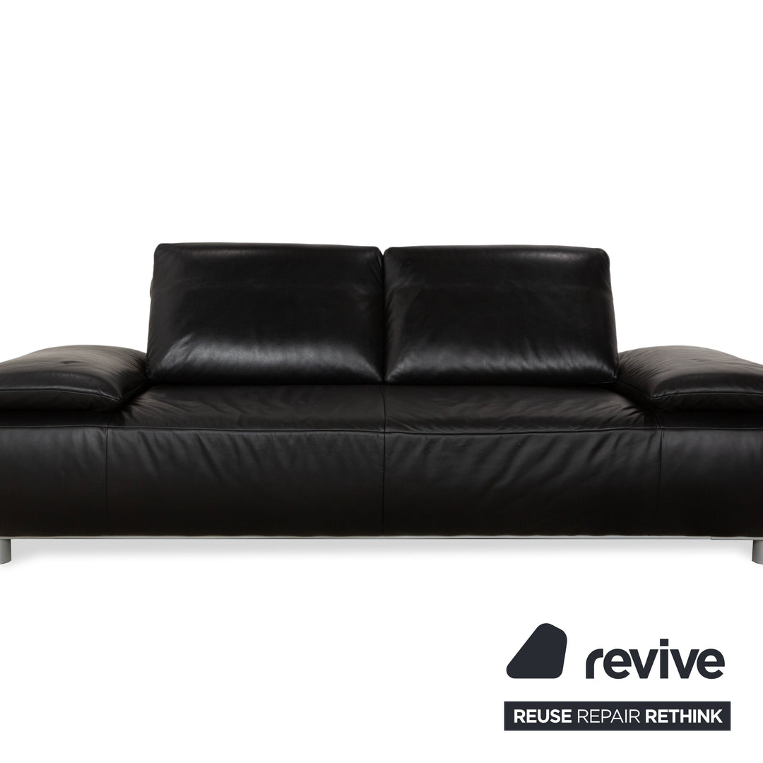 Koinor Volare Leder Zweisitzer Schwarz manuelle Funktion Sofa Couch