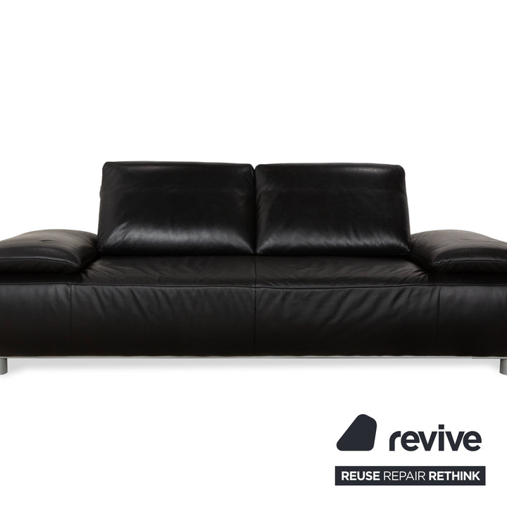 Koinor Volare Leder Zweisitzer Schwarz manuelle Funktion Sofa Couch