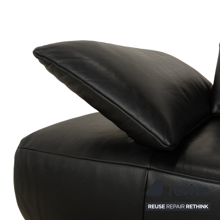 Koinor Volare Canapé deux places en cuir noir à fonction manuelle