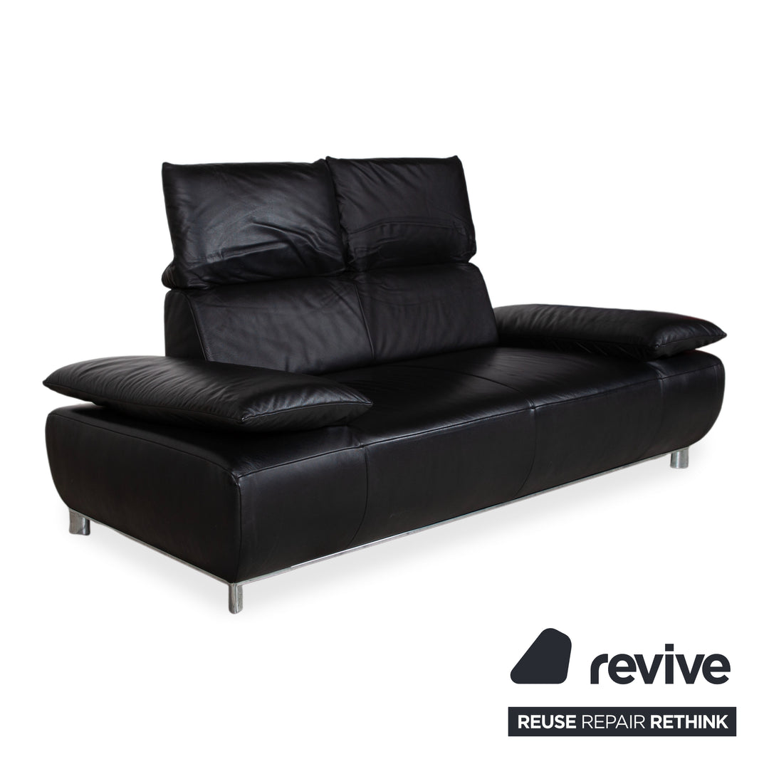 Koinor Volare Leder Zweisitzer Schwarz manuelle Funktion Sofa Couch