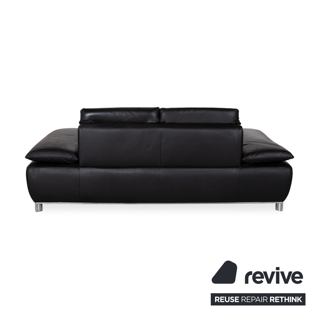 Koinor Volare Leder Zweisitzer Schwarz manuelle Funktion Sofa Couch