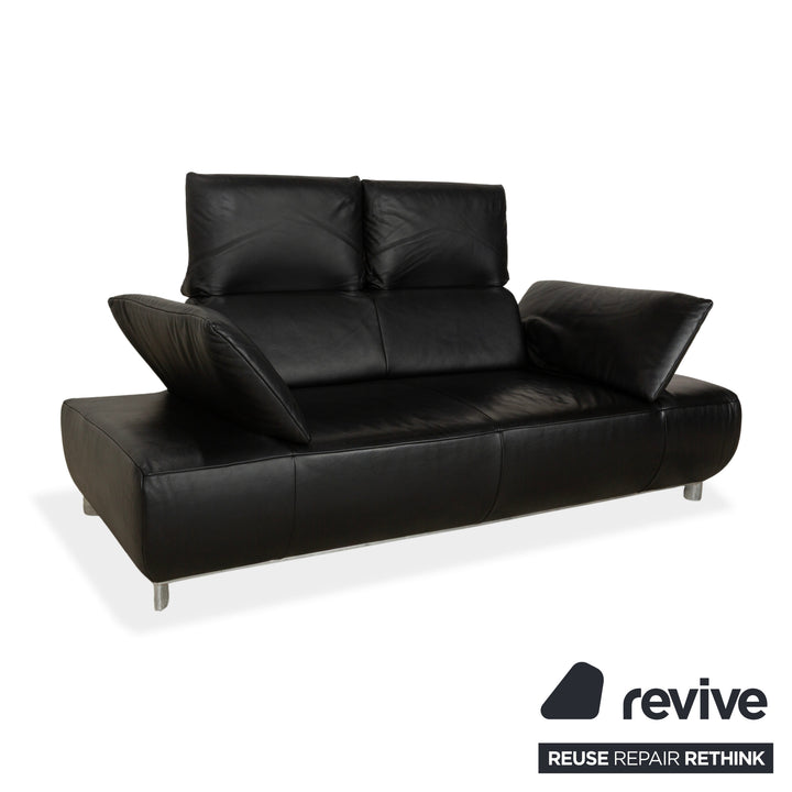 Koinor Volare Canapé deux places en cuir noir à fonction manuelle