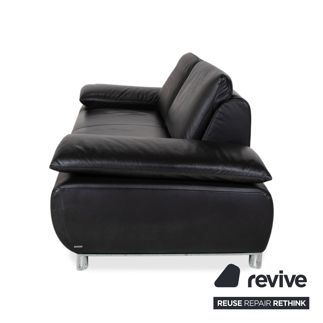 Koinor Volare Leder Zweisitzer Schwarz manuelle Funktion Sofa Couch
