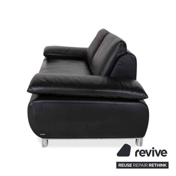 Koinor Volare Leder Zweisitzer Schwarz manuelle Funktion Sofa Couch