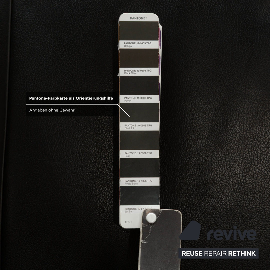 Koinor Volare Canapé deux places en cuir noir à fonction manuelle