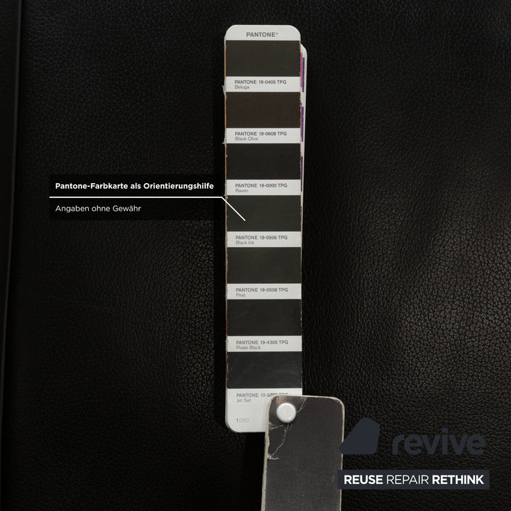 Koinor Volare Canapé deux places en cuir noir à fonction manuelle