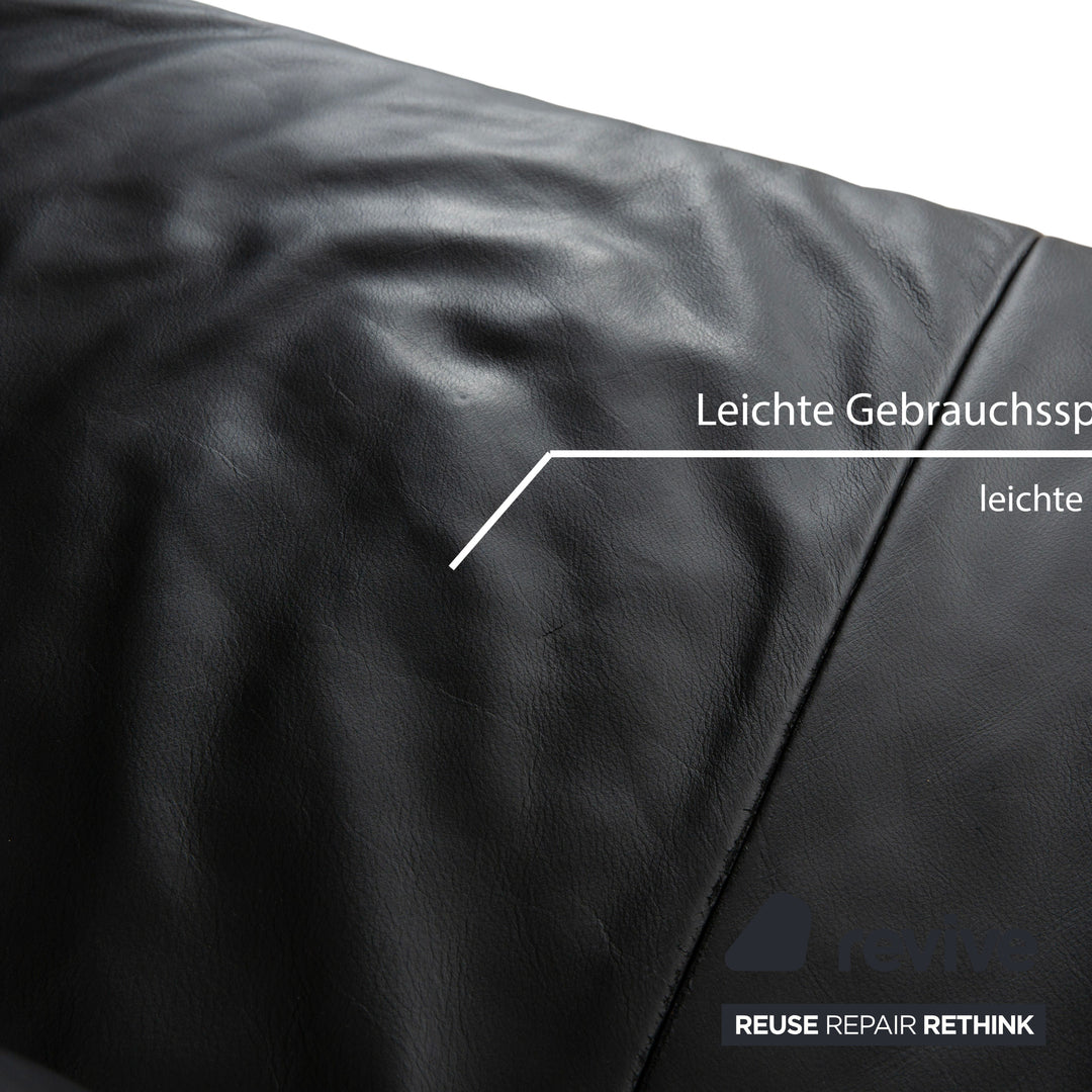 Koinor Volare Leder Zweisitzer Schwarz manuelle Funktion Sofa Couch