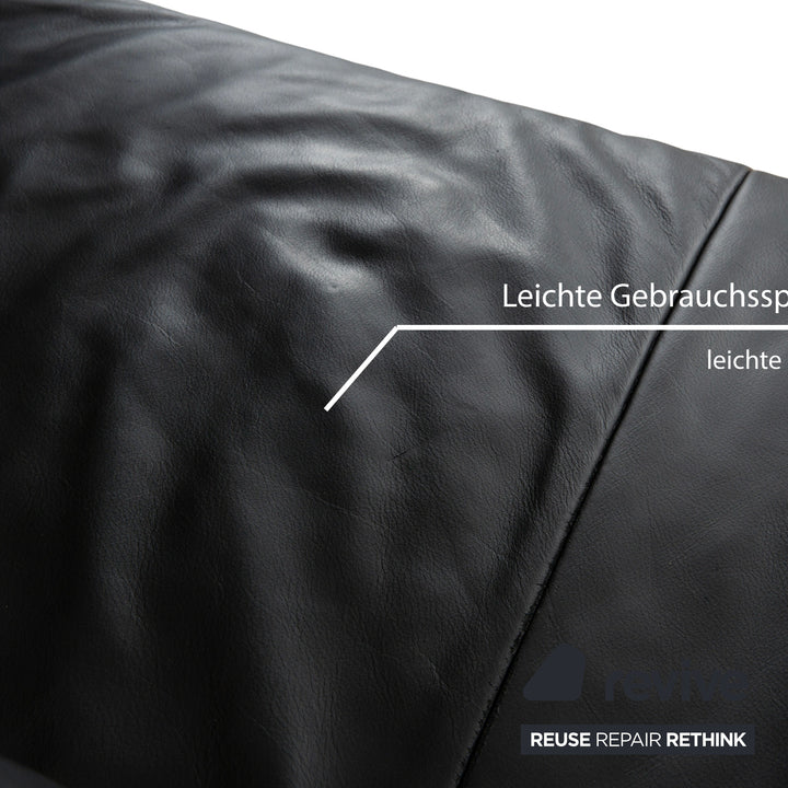 Koinor Volare Leder Zweisitzer Schwarz manuelle Funktion Sofa Couch