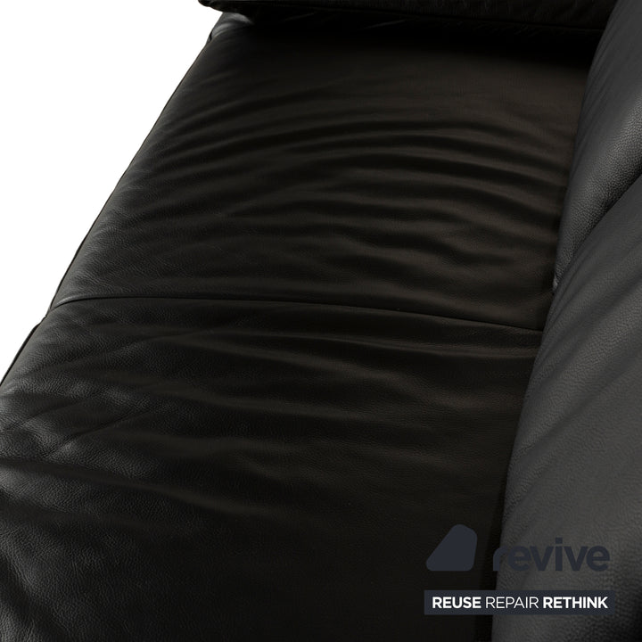 Koinor Volare Leder Zweisitzer Schwarz manuelle Funktion Sofa Couch