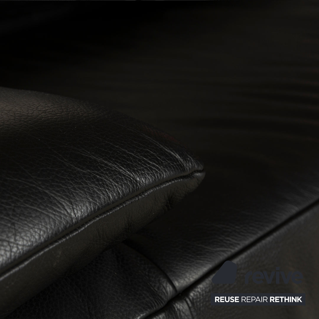 Koinor Volare Leder Zweisitzer Schwarz manuelle Funktion Sofa Couch