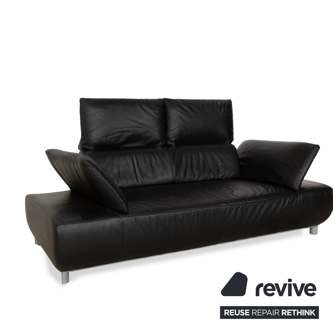 Koinor Volare Leder Zweisitzer Schwarz manuelle Funktion Sofa Couch