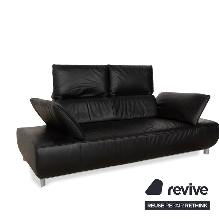 Koinor Volare Leder Zweisitzer Schwarz manuelle Funktion Sofa Couch