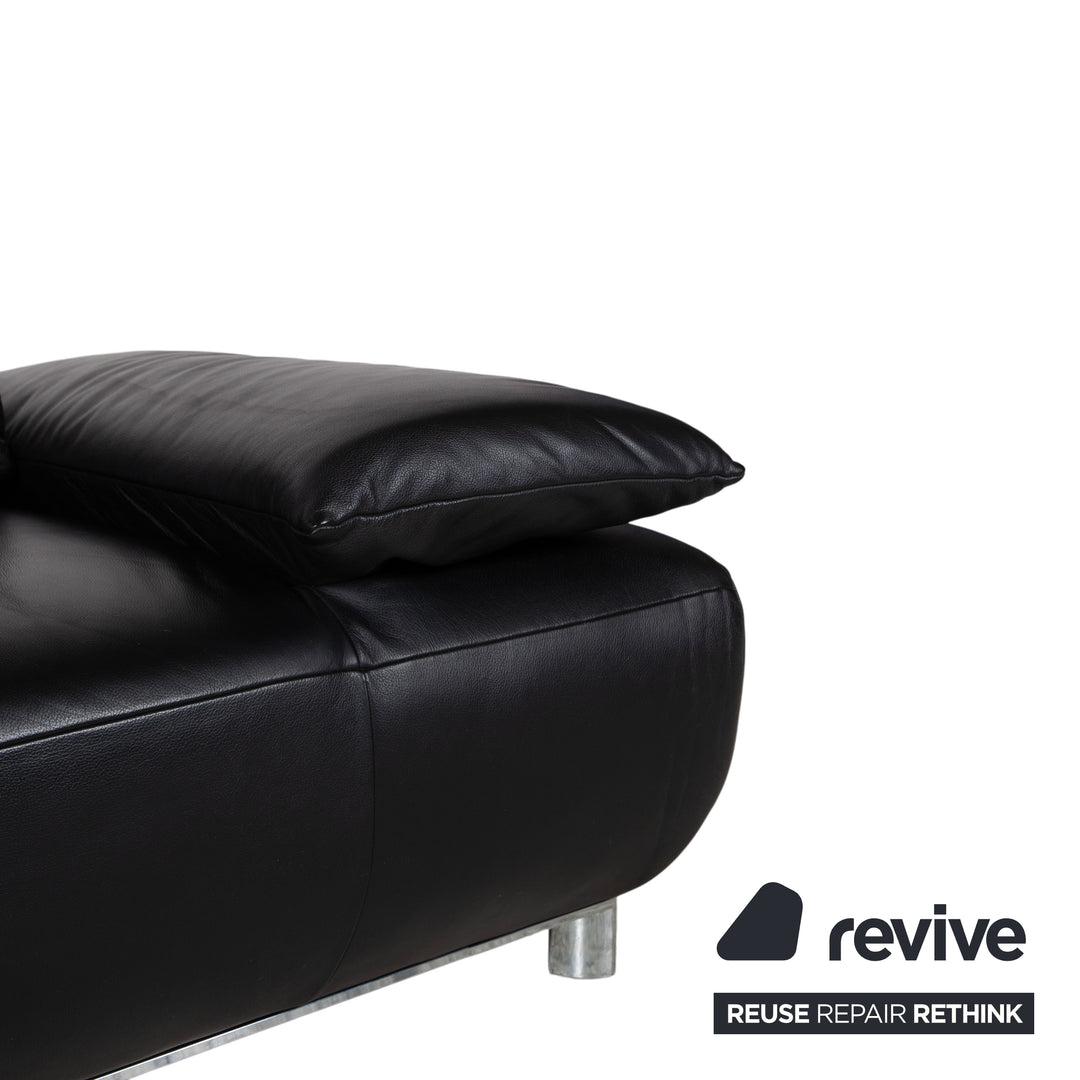 Koinor Volare Leder Zweisitzer Schwarz manuelle Funktion Sofa Couch