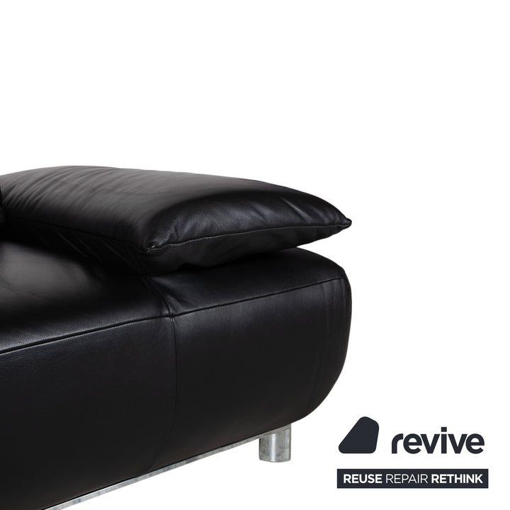 Koinor Volare Leder Zweisitzer Schwarz manuelle Funktion Sofa Couch