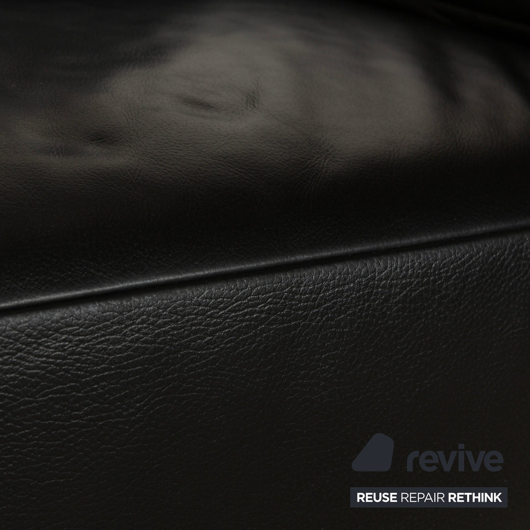 Koinor Volare Canapé deux places en cuir noir à fonction manuelle