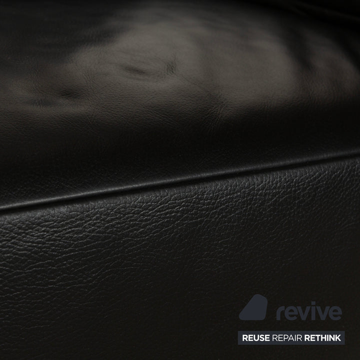 Koinor Volare Canapé deux places en cuir noir à fonction manuelle