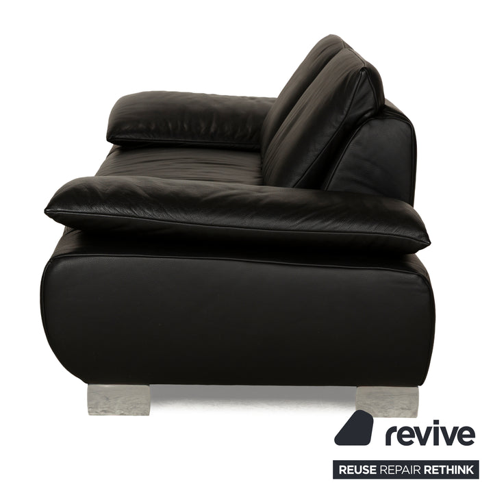 Koinor Volare Leder Zweisitzer Schwarz manuelle Funktion Sofa Couch