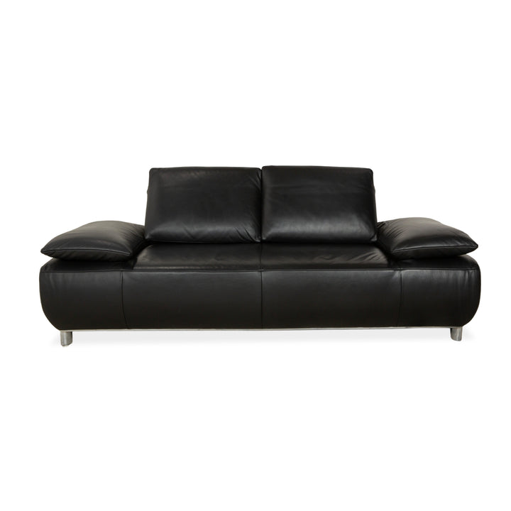 Koinor Volare Leder Zweisitzer Schwarz manuelle Funktion Sofa Couch