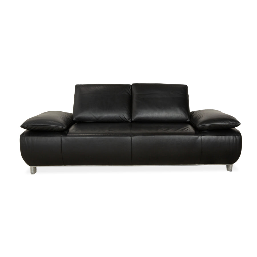 Koinor Volare Leder Zweisitzer Schwarz manuelle Funktion Sofa Couch