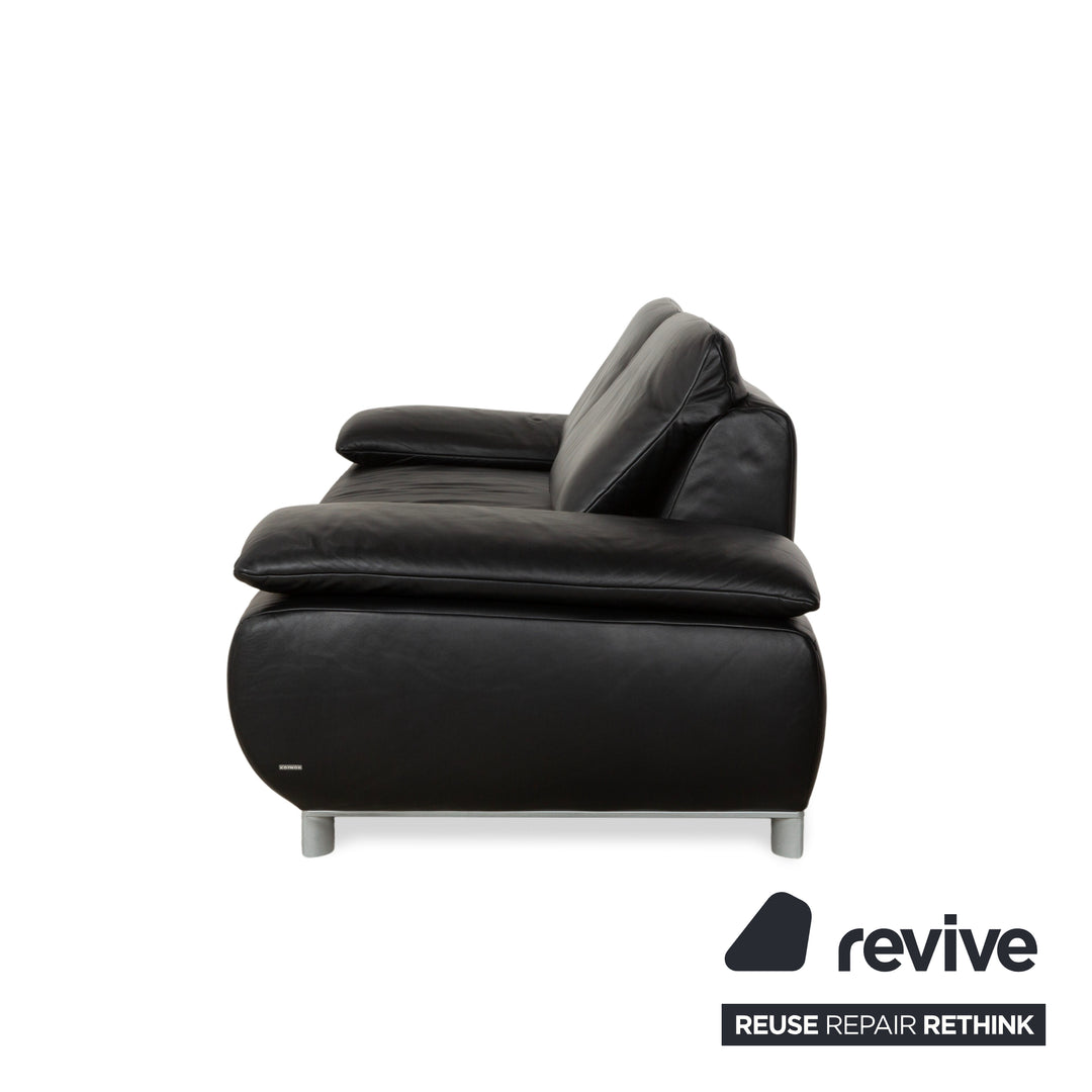 Koinor Volare Leder Zweisitzer Schwarz manuelle Funktion Sofa Couch