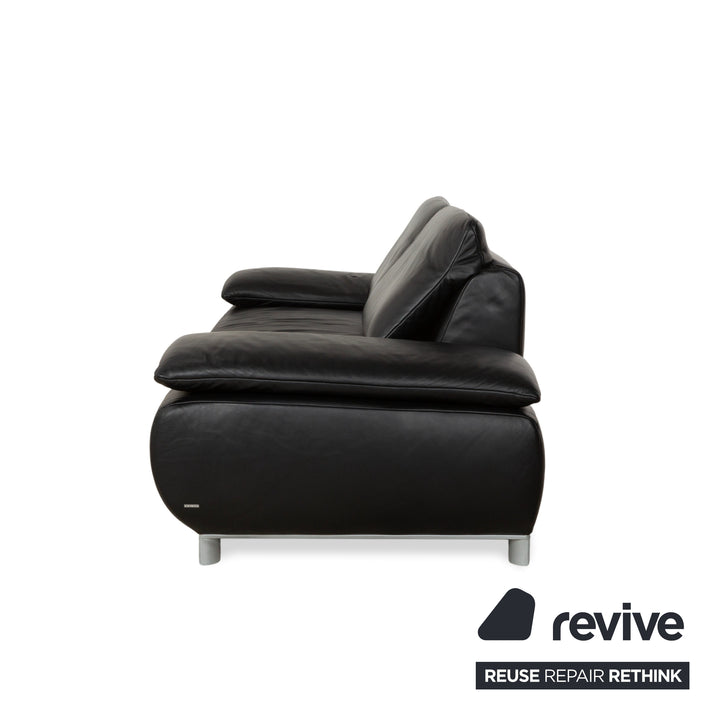 Koinor Volare Leder Zweisitzer Schwarz manuelle Funktion Sofa Couch