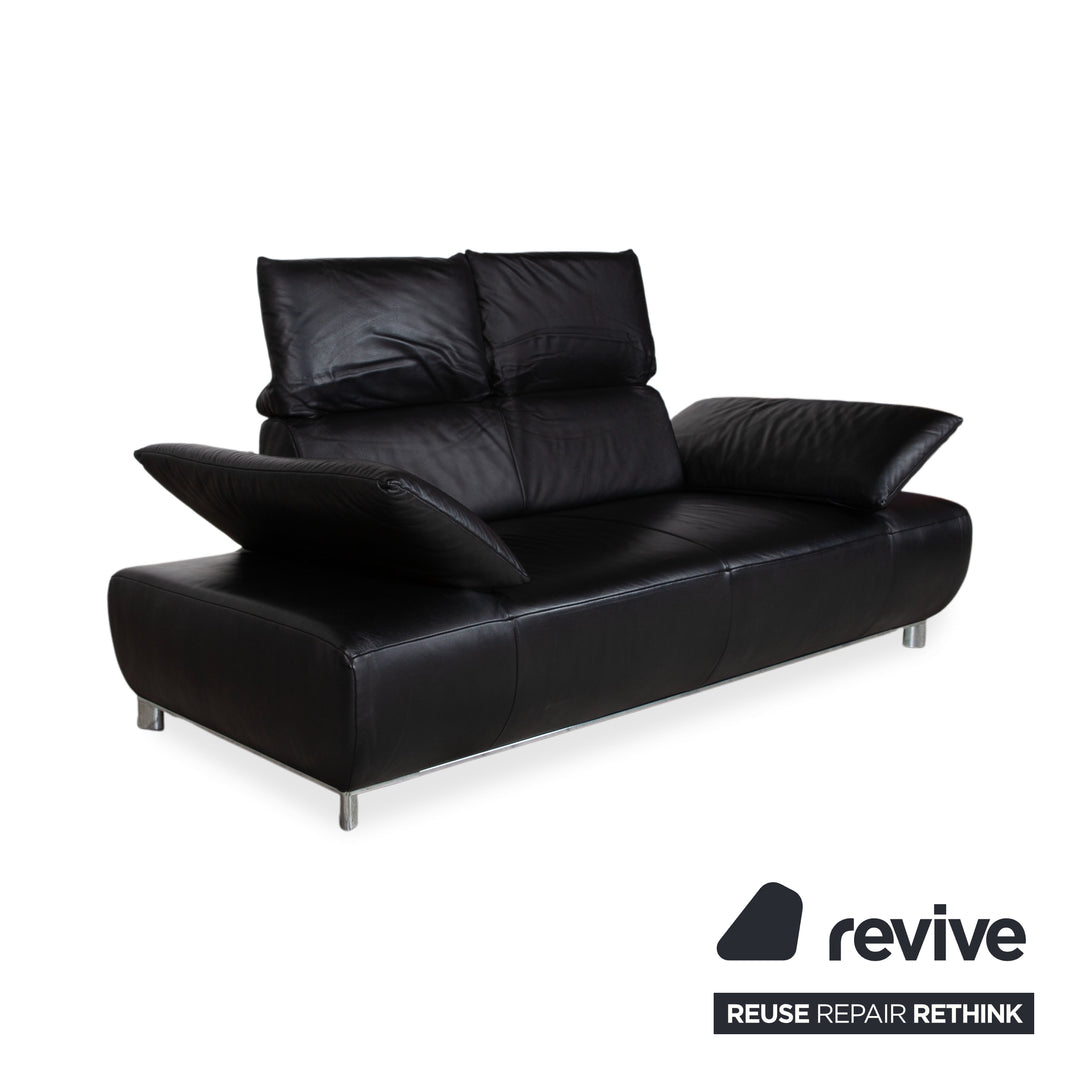 Koinor Volare Leder Zweisitzer Schwarz manuelle Funktion Sofa Couch